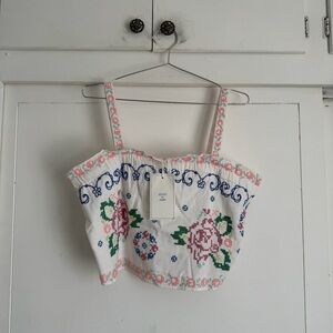 Sezane x Andion Luciana Top - Embroidered Floral